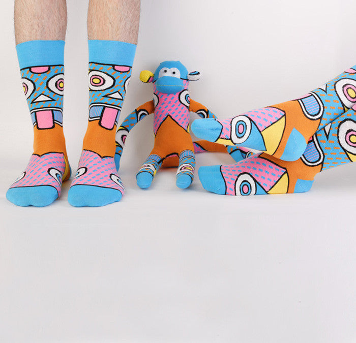 Socks - Super Sock. Women socks front View. Sock Monkey.