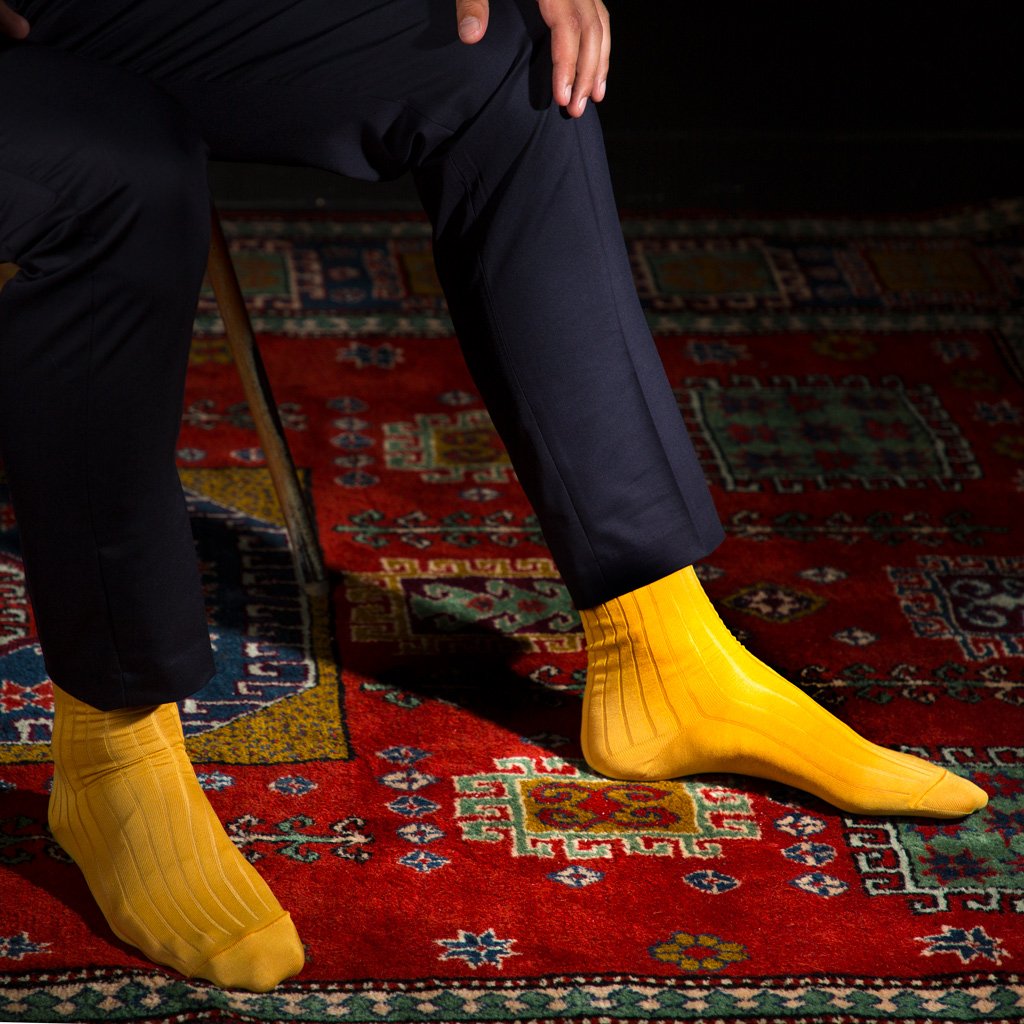 Socks - Amber Yellow / Pearle Cotton