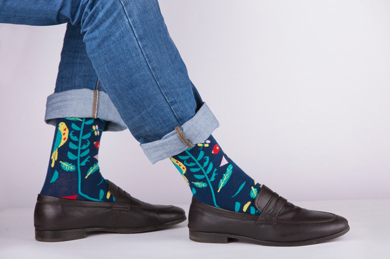 Blooming Socks by Scout Edition for Look Mate London. Men socks Back View.