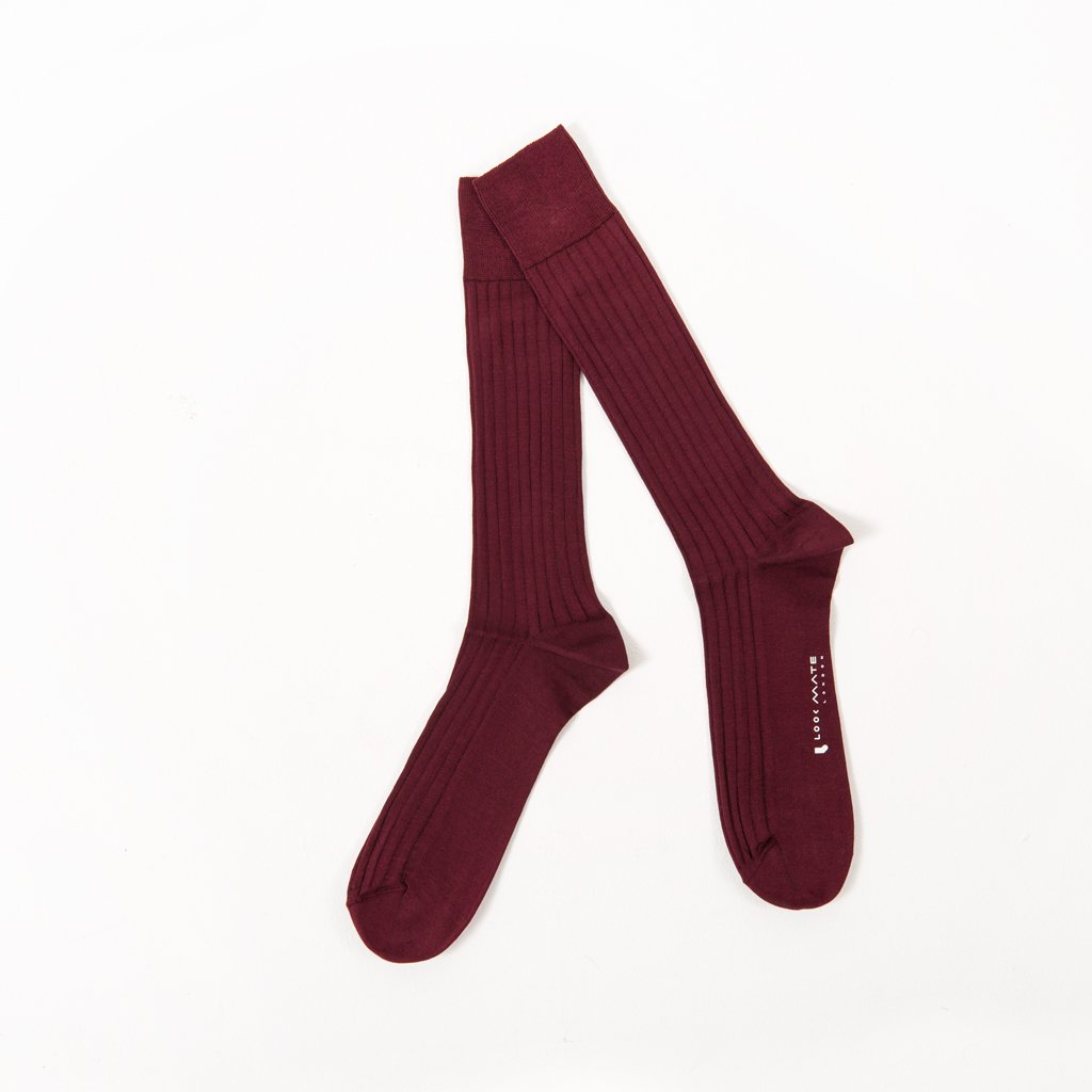 Socks - Deep Burgundy / Pearle Cotton