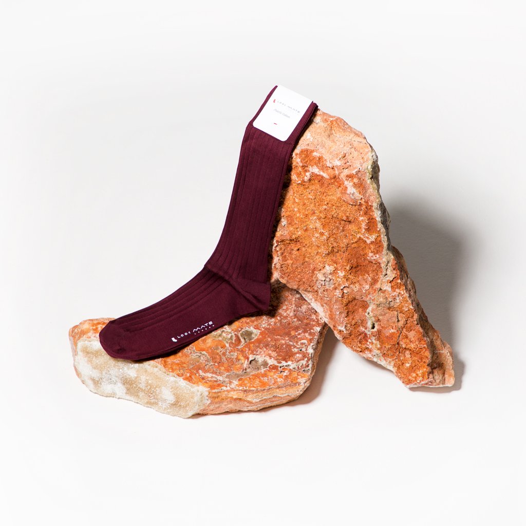 Socks - Deep Burgundy / Pearle Cotton