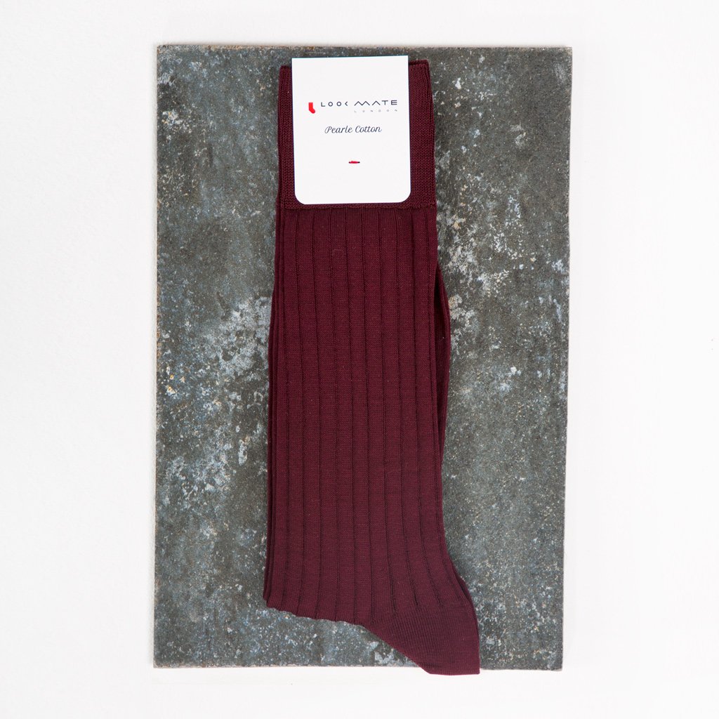 Socks - Deep Burgundy / Pearle Cotton