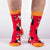 Red Nord Snake Indian. Look Mate London. Men socks front view.