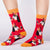 Red Nord Snake Indian. Look Mate London. Women socks. Side View.