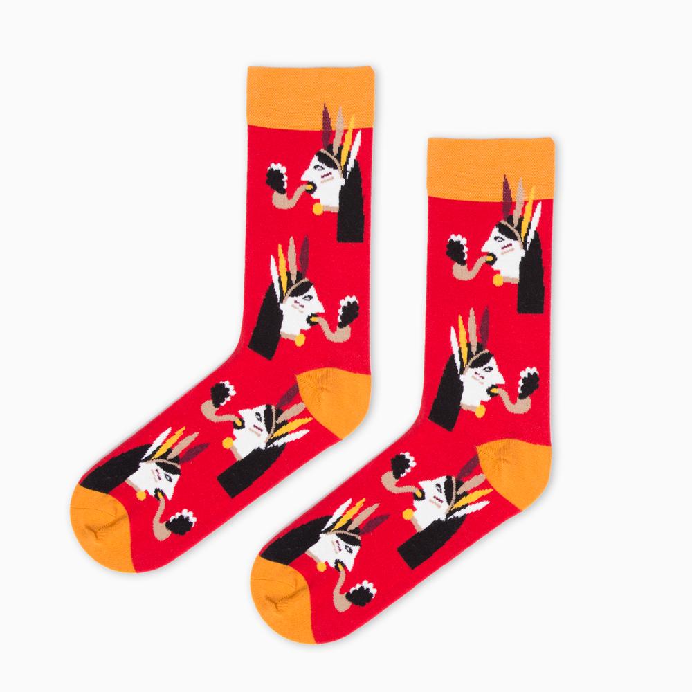 Socks - Red Nord Snake Indian By Cachetejack